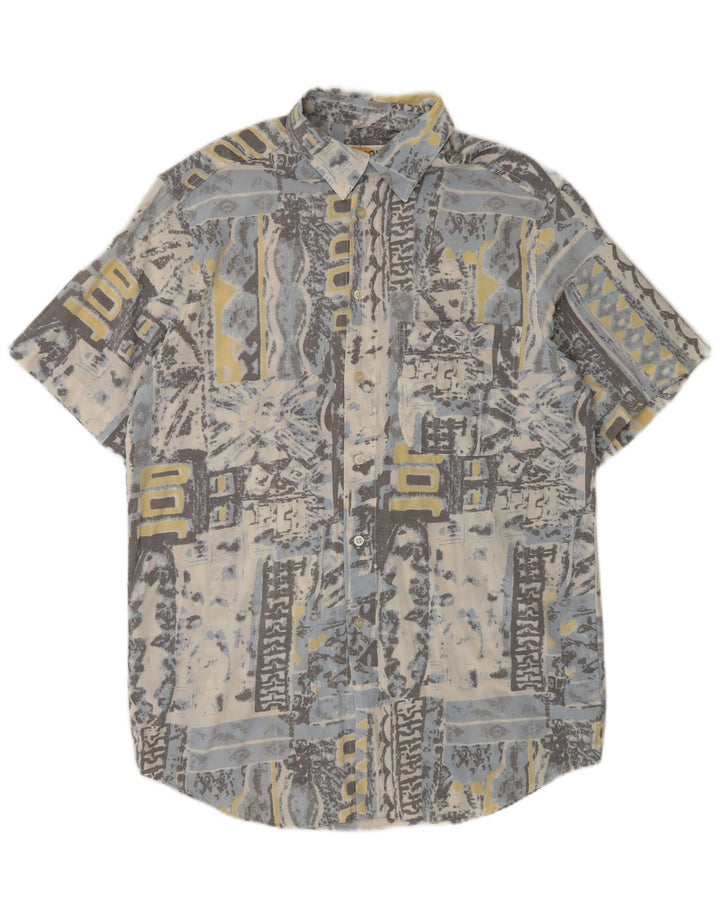 vintage Mens Abstract Pattern Shirt Taille 14 1/5 37/38 Moyen Multicolore