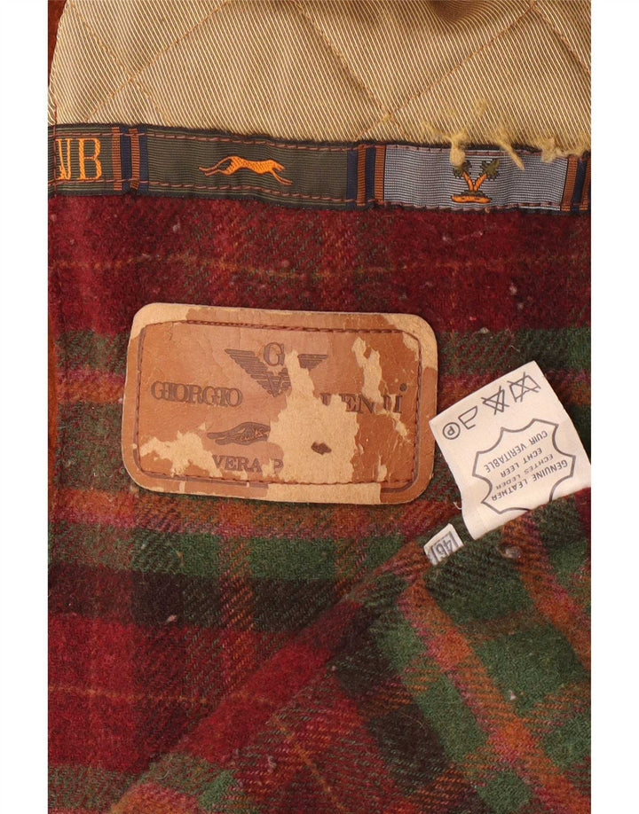 Veste Parka en daim à capuche surdimensionnée pour femme vintage IT 46 Grand Marron