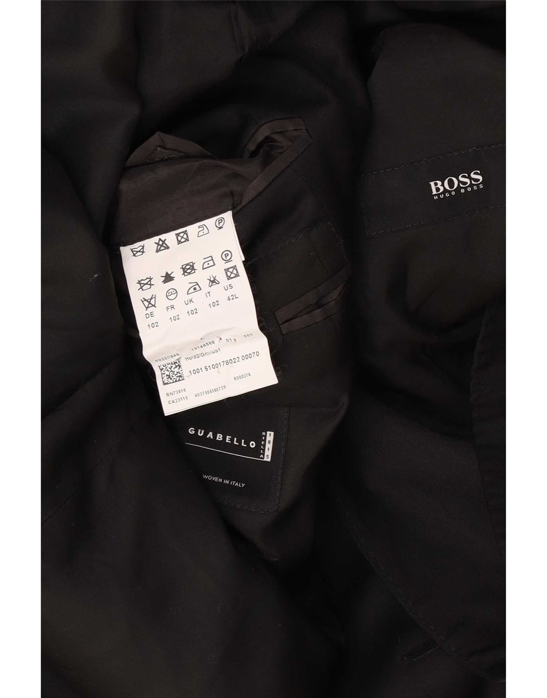 Hugo Boss Veste blazer à 2 boutons pour homme UK 40 Grande laine vierge noire
