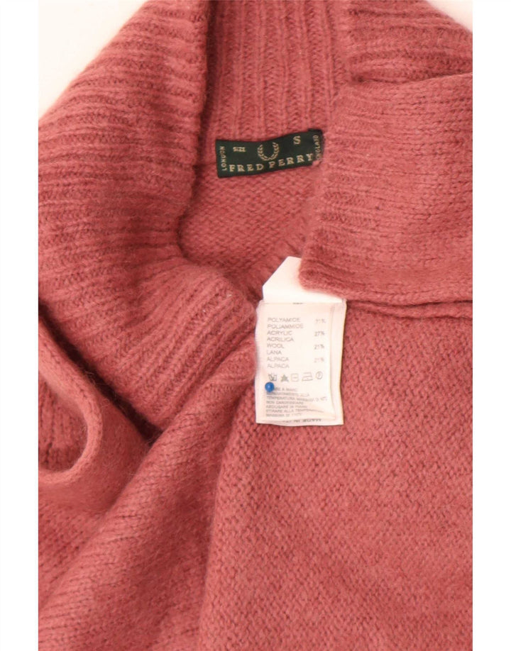 Fred Perry Pull court à col roulé pour femme UK 10 Petit Rose