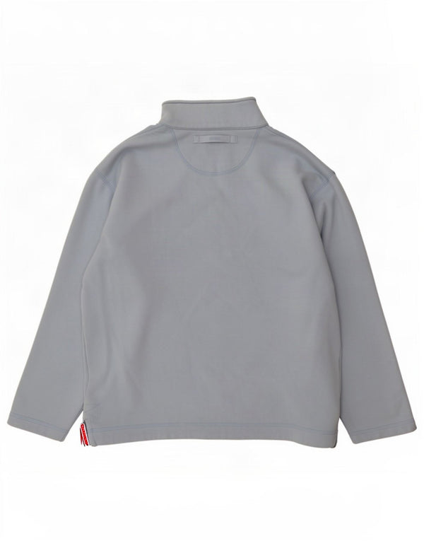 Musto Womens Oversized Zip Neck Sweatshirt Jumper UK 16 Large Blue Cotton