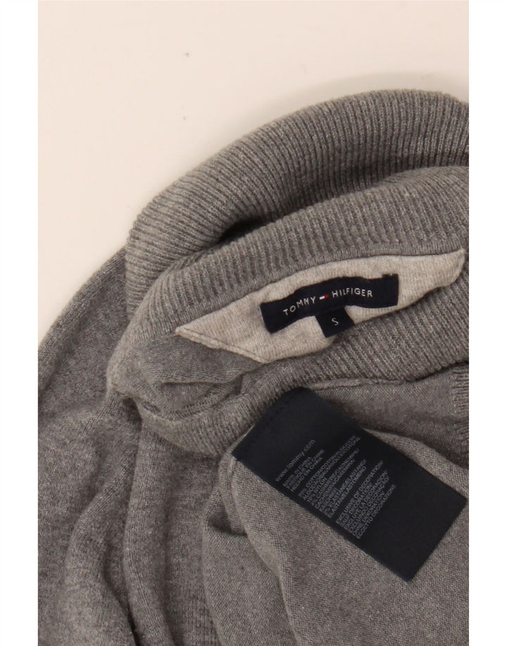 TOMMY HILFIGER Pull col roulé pour femme UK 10 Small Gris Coton