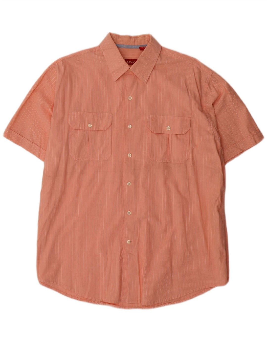IZOD Chemise à Manches Courtes Homme Grand Coton Rayé Orange