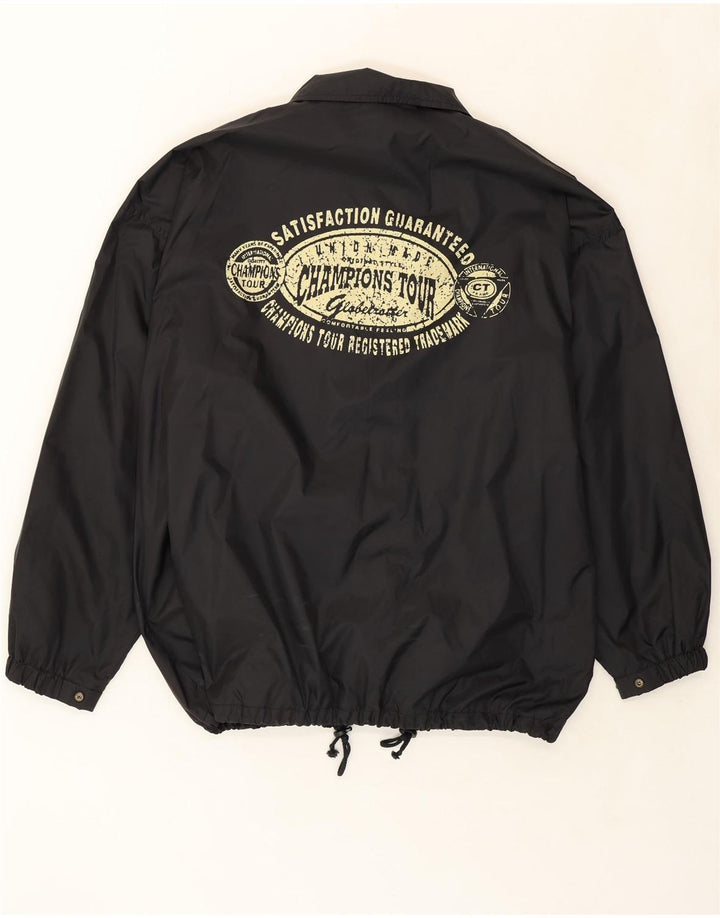 CHAMPION Mens Graphic Windbreaker Jacket UK 42 XL Black Polyamide Vintage Champion and Second-Hand Champion from Messina Hembry 
