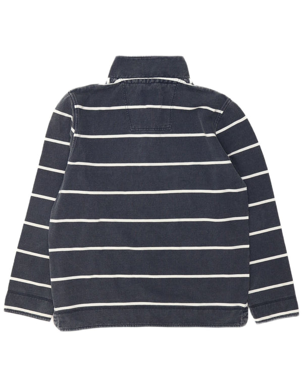 Crew Clothing Sweat-shirt à col zippé pour homme, grande taille, rayé bleu marine