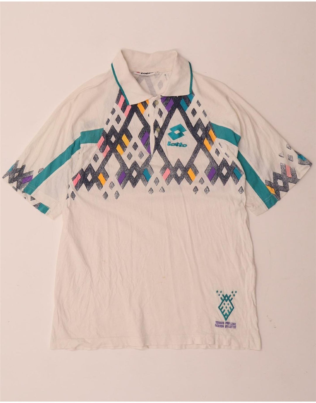LOTTO Polo Homme Blanc Moyen Géométrique