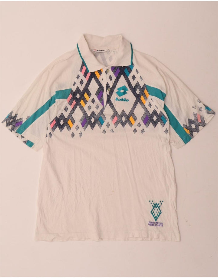 LOTTO Polo Homme Blanc Moyen Géométrique