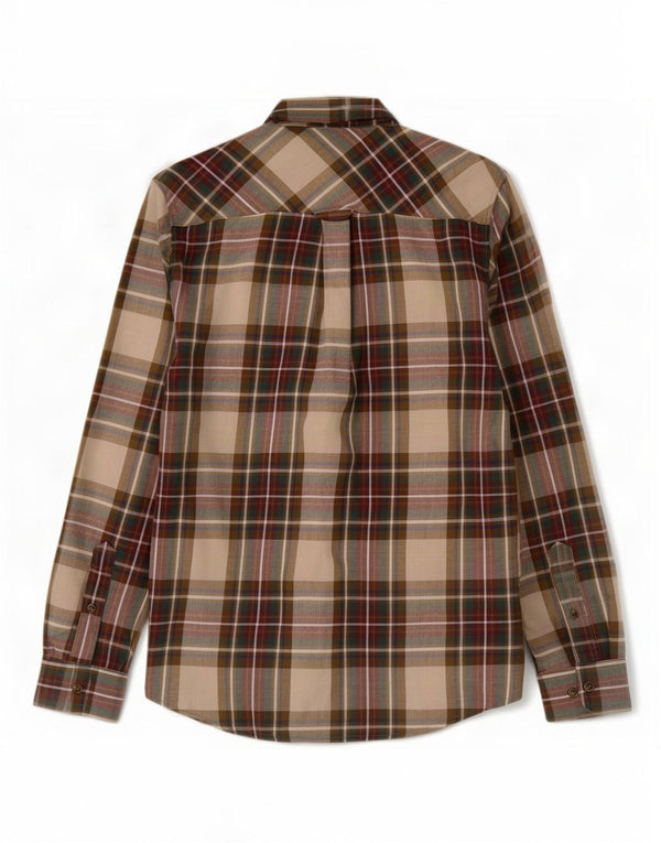 James Pringle Chemise en flanelle pour homme Petit tissu à carreaux beige Polyester