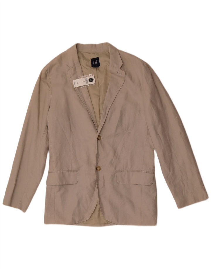Gap Veste Blazer 2 Boutons Homme UK 38 Lin Gris Moyen