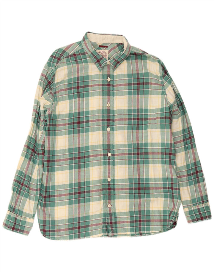Chemise en flanelle pour homme Fat Face XL en coton à carreaux vert