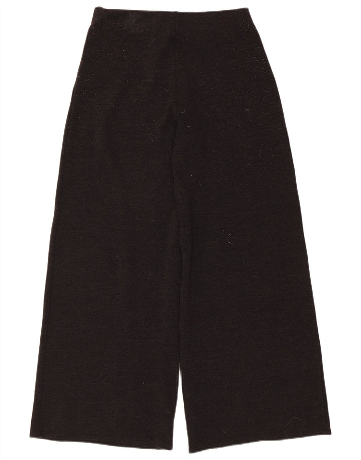 Zara Pantalon décontracté à jambe large pour femme Medium W28 L28 Noir Polyester