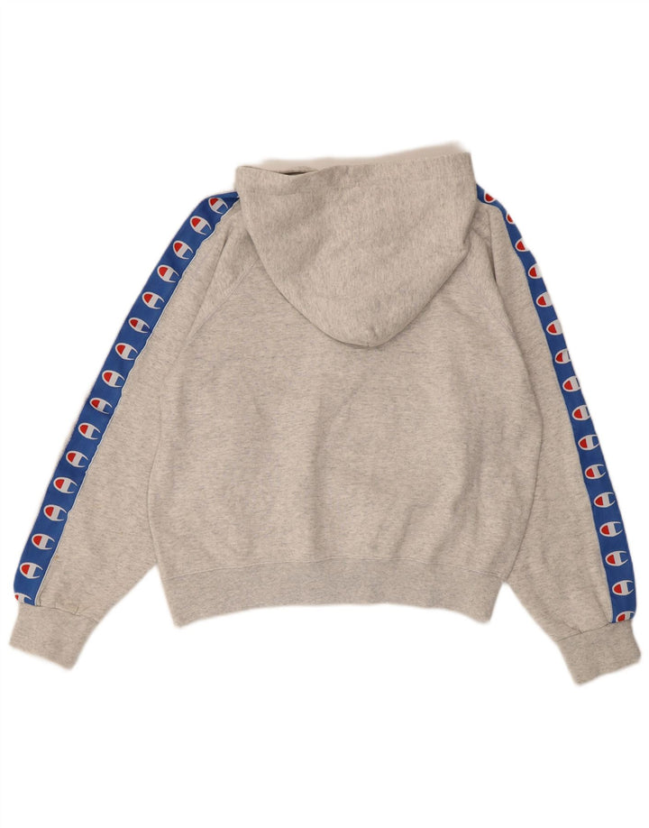 CHAMPION Pull à capuche graphique surdimensionné pour femme UK 10 Petit Gris