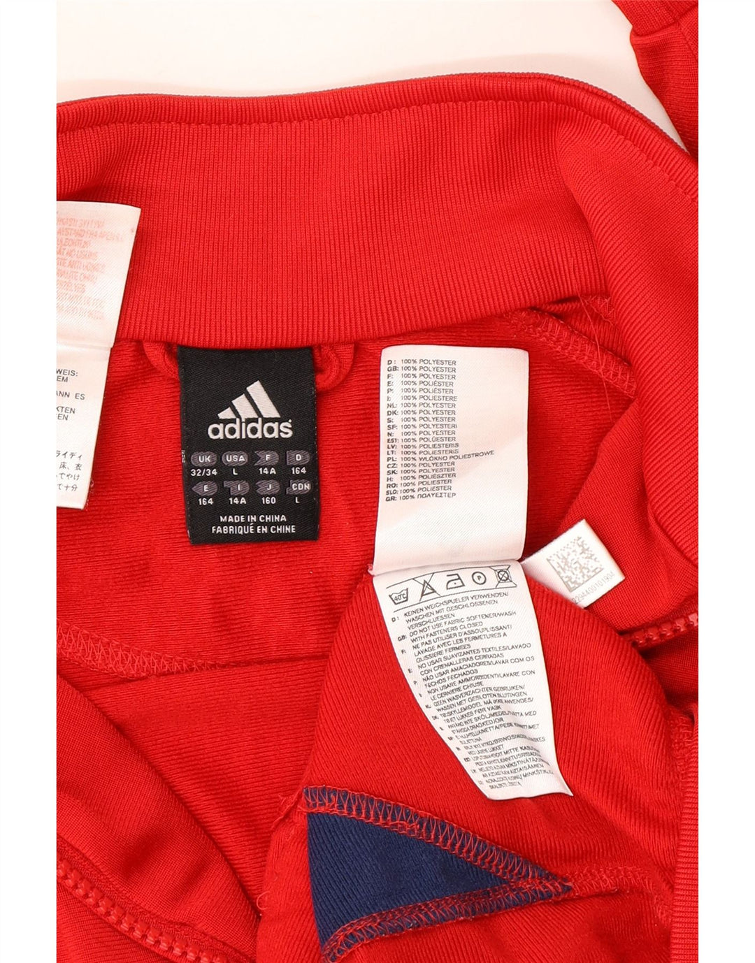 Adidas Veste de Survêtement Garçon 13-14 ans Rouge Colorblock Polyester