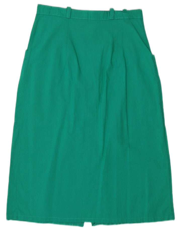 jupe midi vintage femme W28 vert moyen