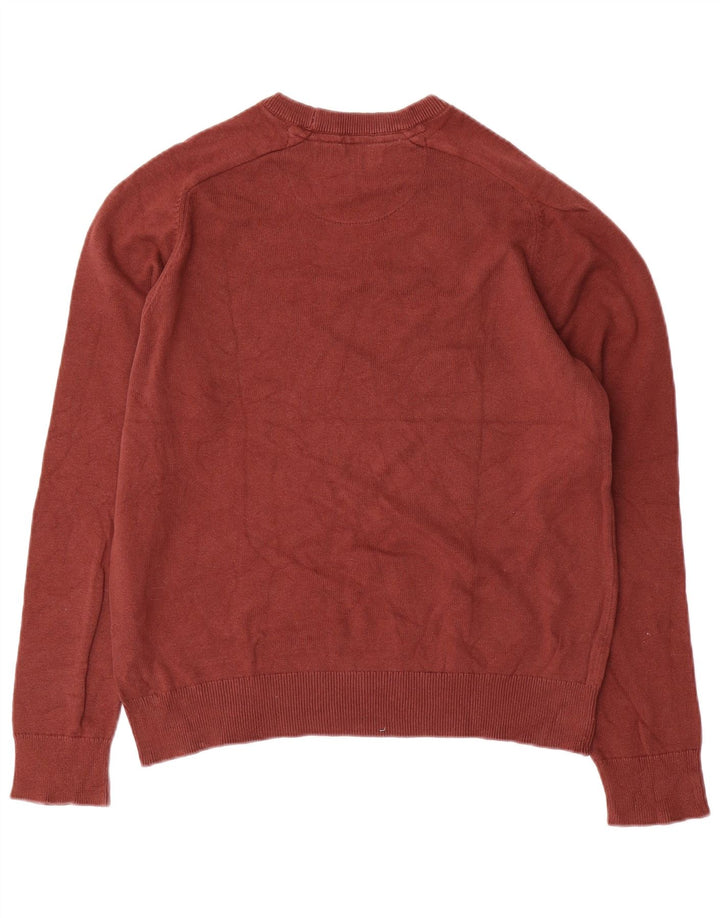 FARAH Pull à col rond coupe moderne pour homme en coton marron moyen