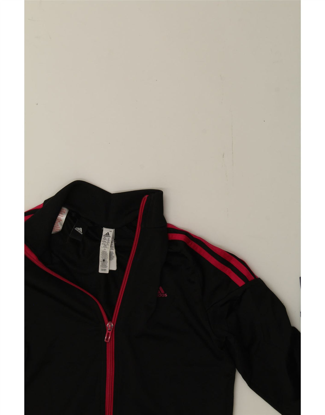ADIDAS Girls Tracksuit Top Jacket 14-15 Years Black Polyester Vintage Adidas and Second-Hand Adidas from Messina Hembry 