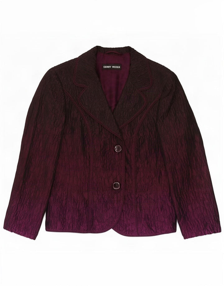 Gerry Weber Veste blazer à 2 boutons pour femme UK 12 Violet moyen Polyester