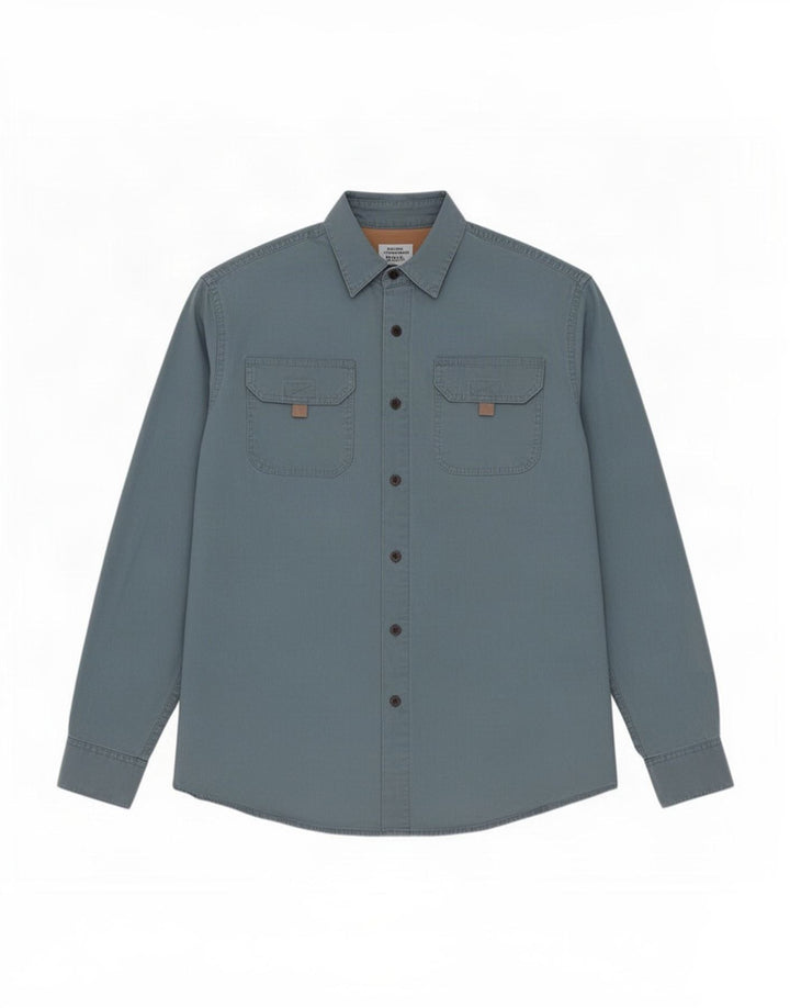 Wrangler Chemise Homme Gris Moyen Coton