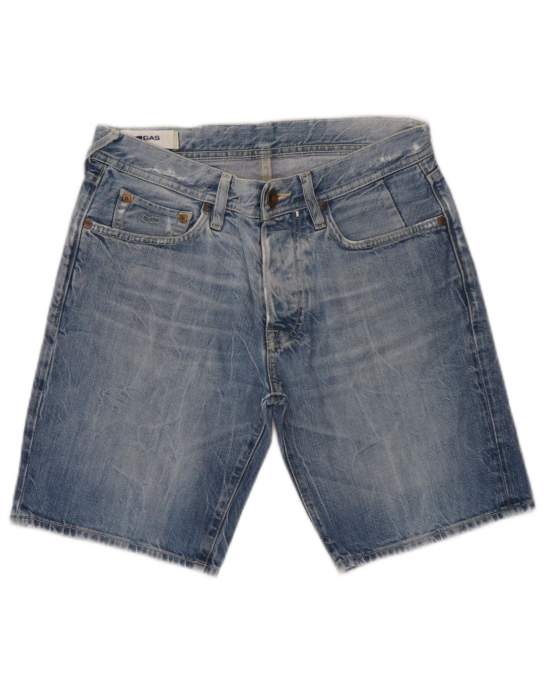 Gas Short En Jean Femme W29 Bleu Moyen Coton