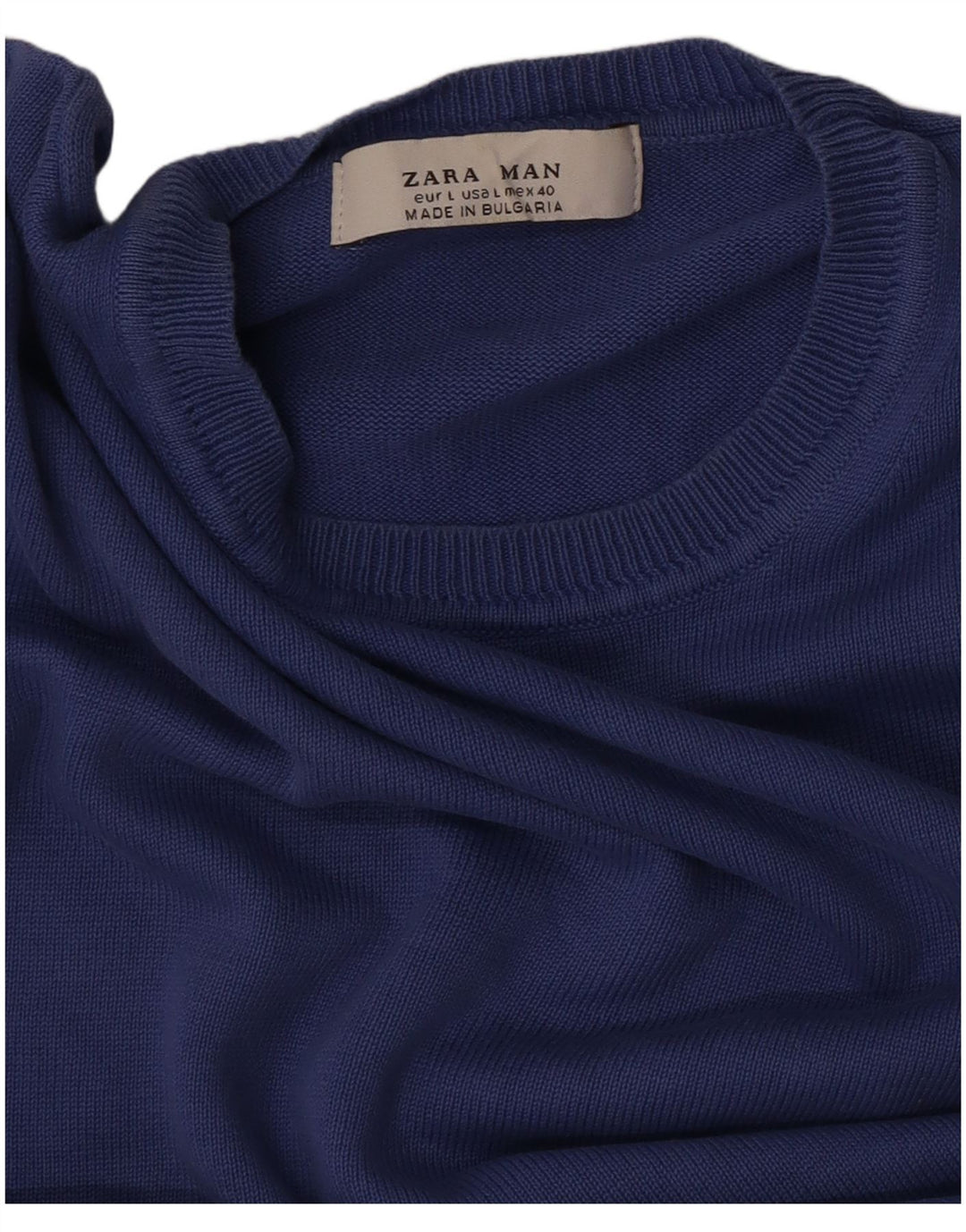 Zara Pull à col rond pour homme, grand bleu
