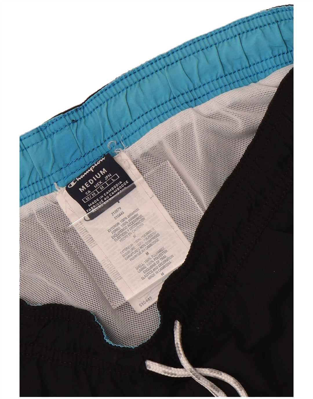 Champion Short de Bain Graphique Homme Noir Moyen Polyamide