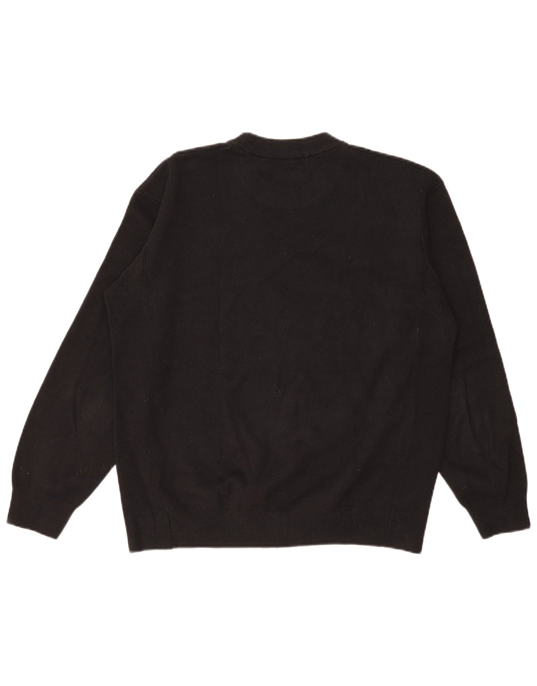 Zara Pull à col rond pour homme en coton noir Large