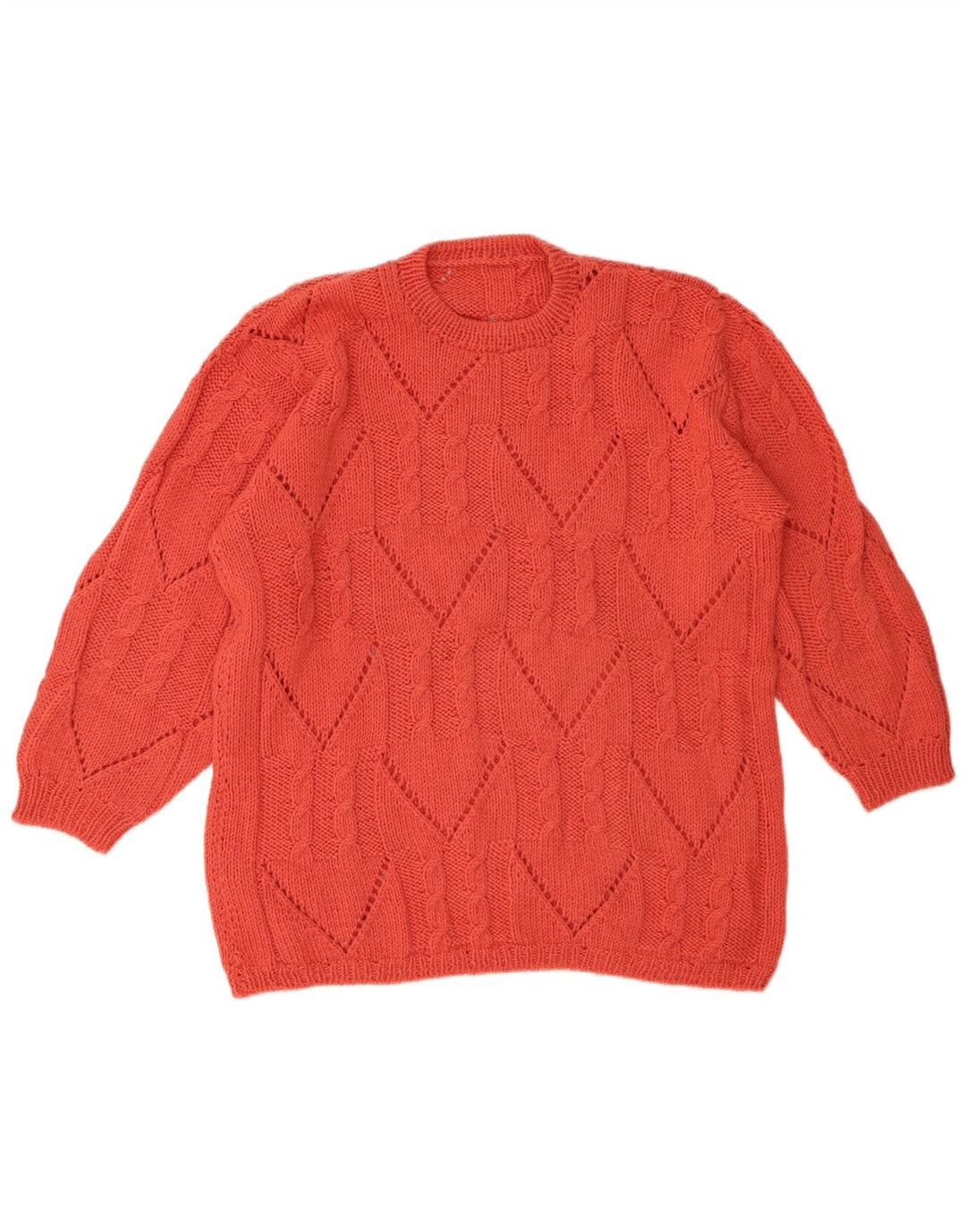 VINTAGE Pull ras du cou pour femme UK 18 XL Rouge