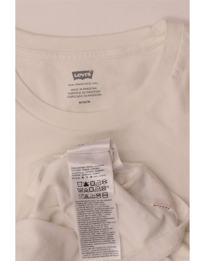 Levi's T-Shirt Graphique Femme UK 14 Coton Blanc Moyen