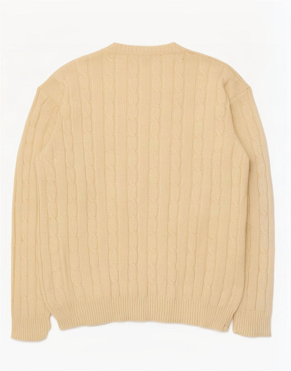vintage Homme Cardigan Pull XL Coton Beige