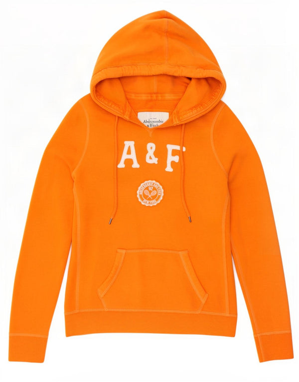 Abercrombie & Fitch Pull à capuche graphique pour femme UK 14 Coton orange moyen