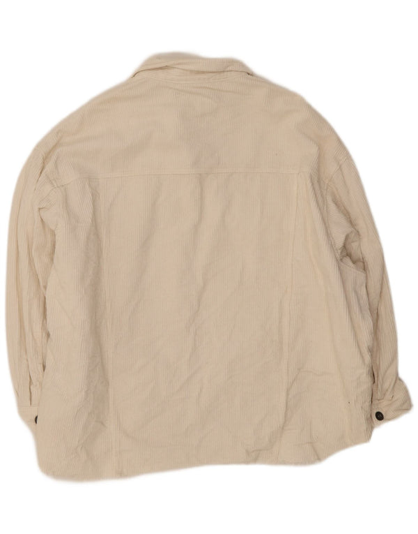 Zara Veste surdimensionnée en velours côtelé pour femme UK 20 2XL Coton blanc