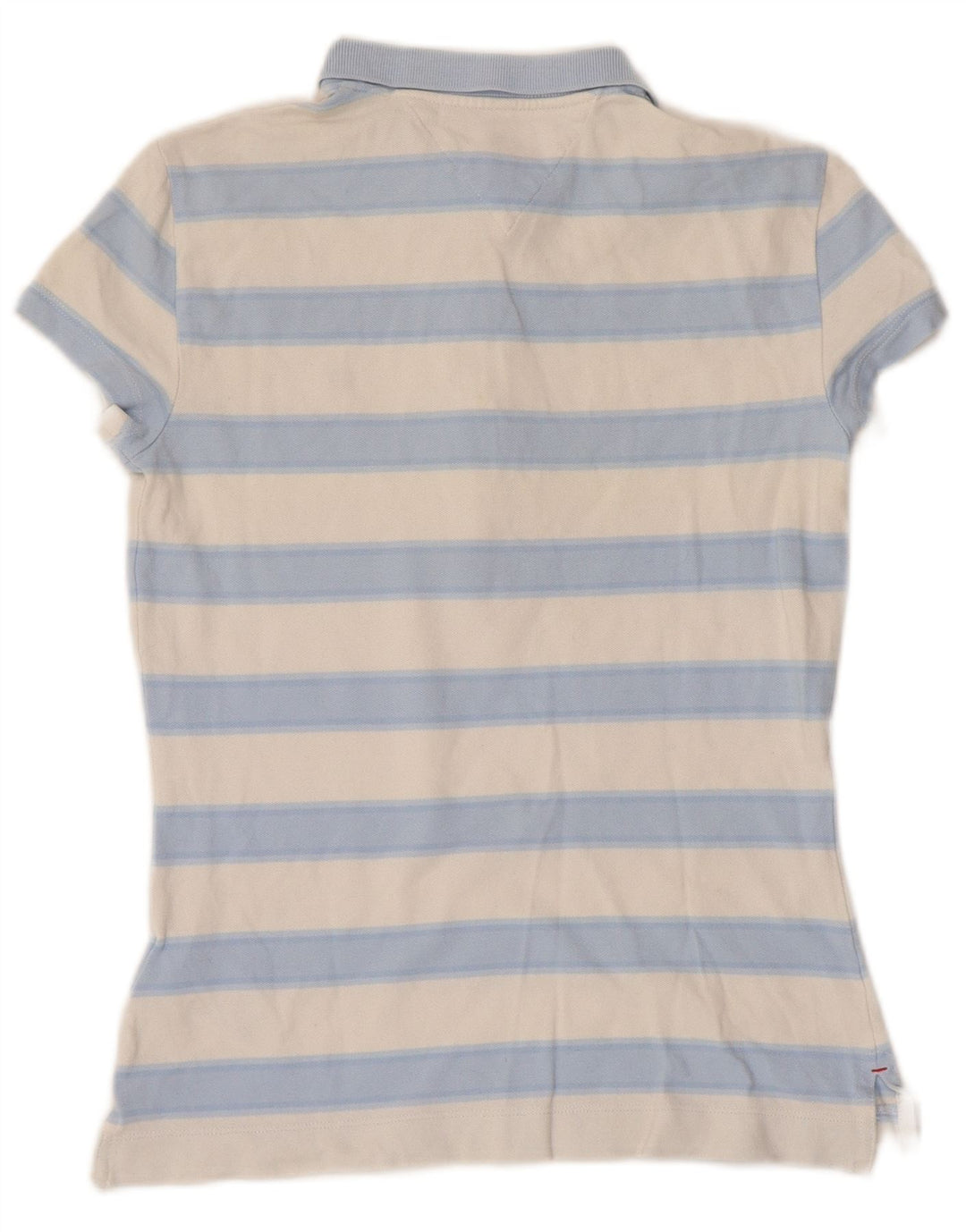 TOMMY HILFIGER Polo Slim Fit Femme UK 6 XS Bleu Rayé Coton