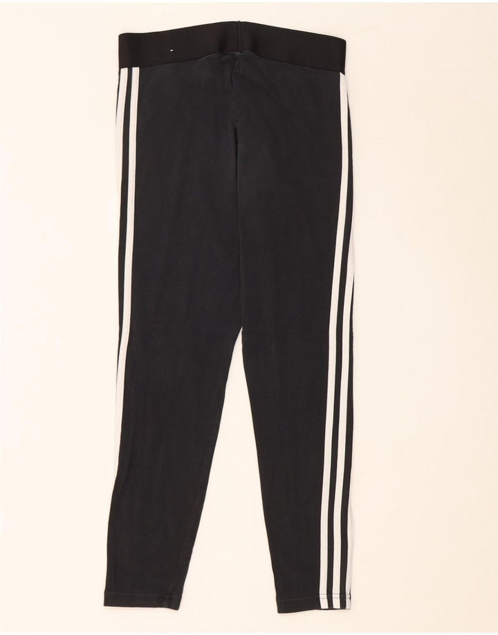 ADIDAS Leggings Femme UK 10 Petit Coton Noir