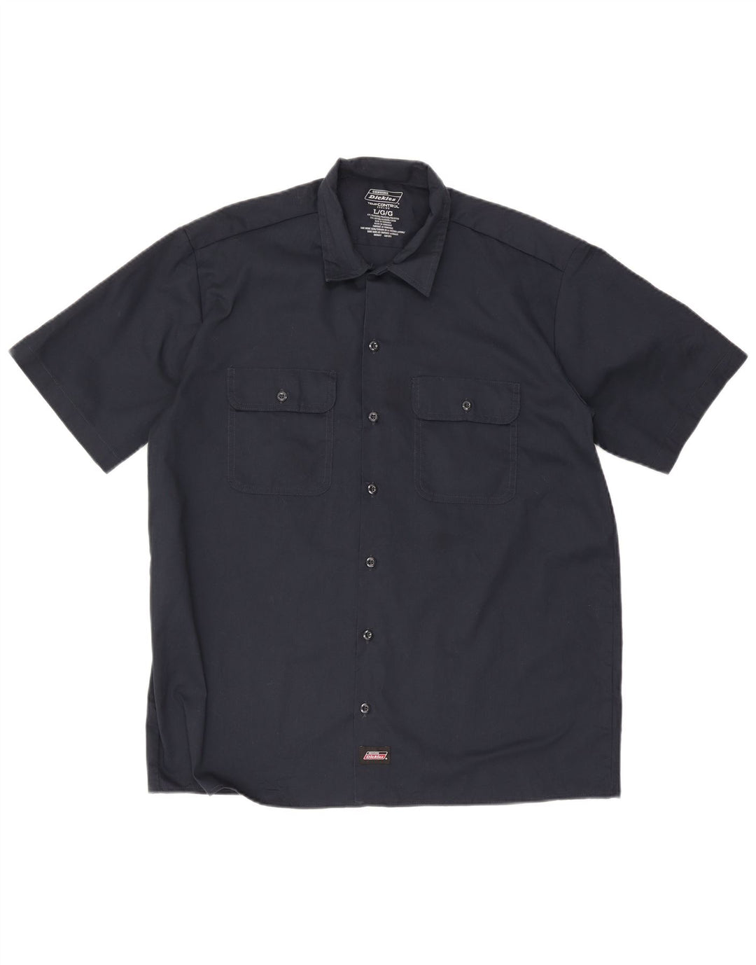 Dickies Chemise à manches courtes pour homme Large Bleu marine Polyester