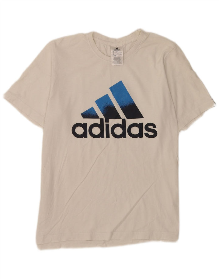 Adidas T-shirt graphique pour hommes, petit haut en coton blanc