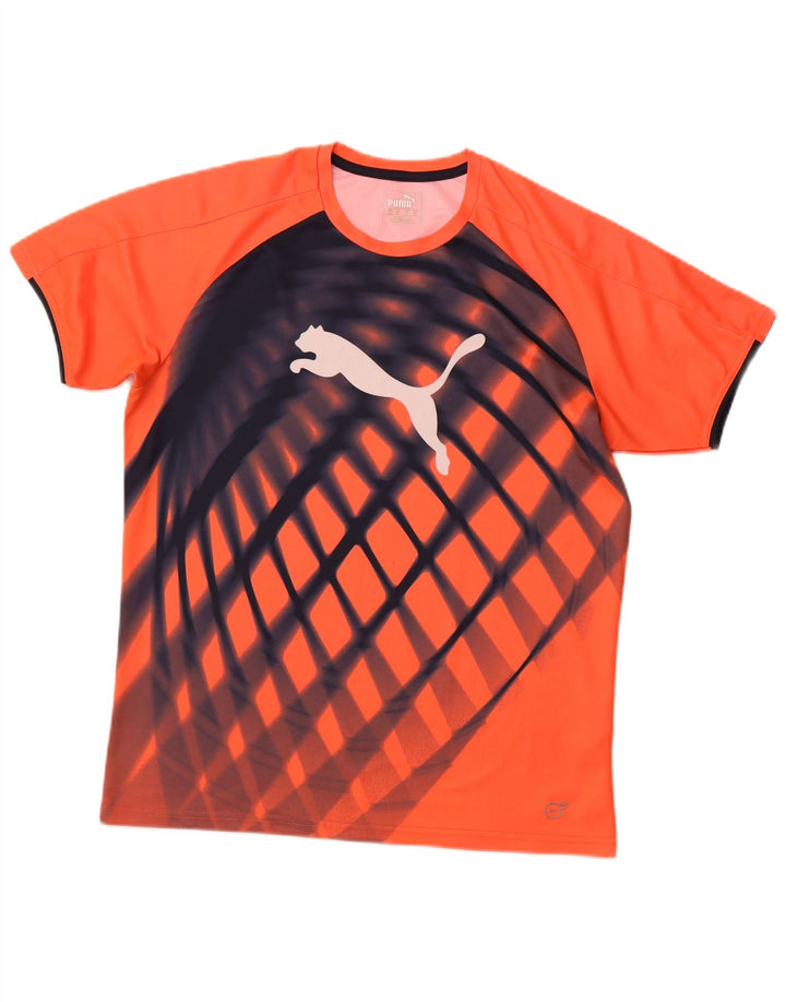 Puma T-Shirt Graphique Homme Orange Moyen à Carreaux