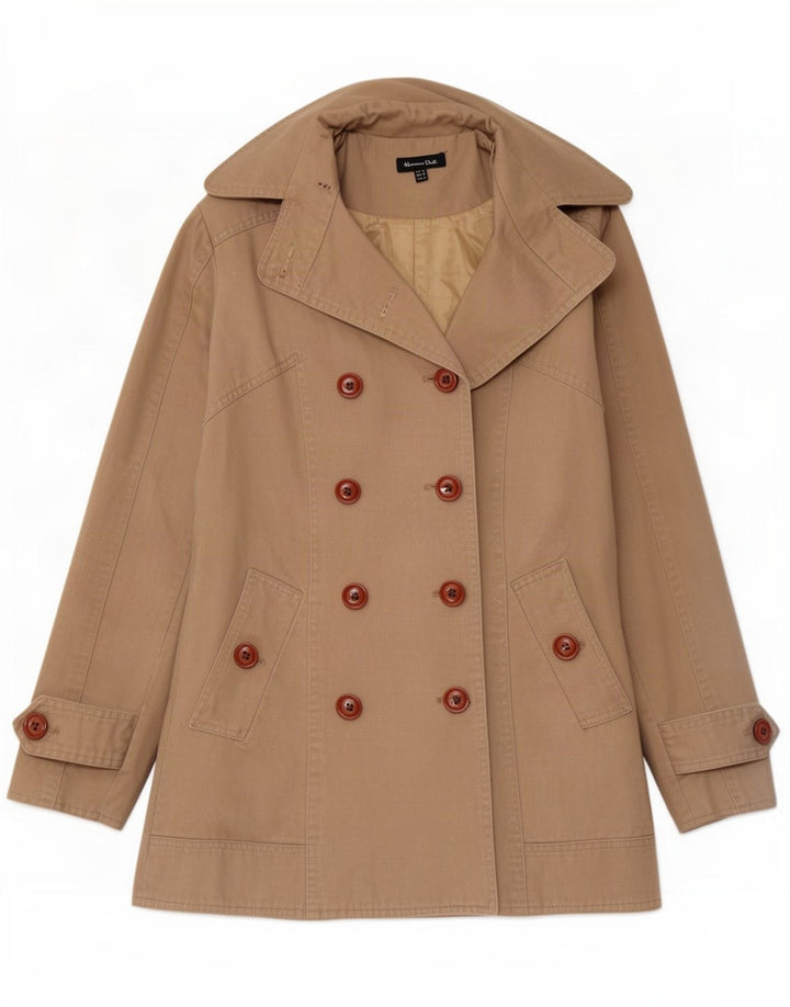 Massimo Dutti Trench-Coat Femme UK 14 Coton Beige Moyen