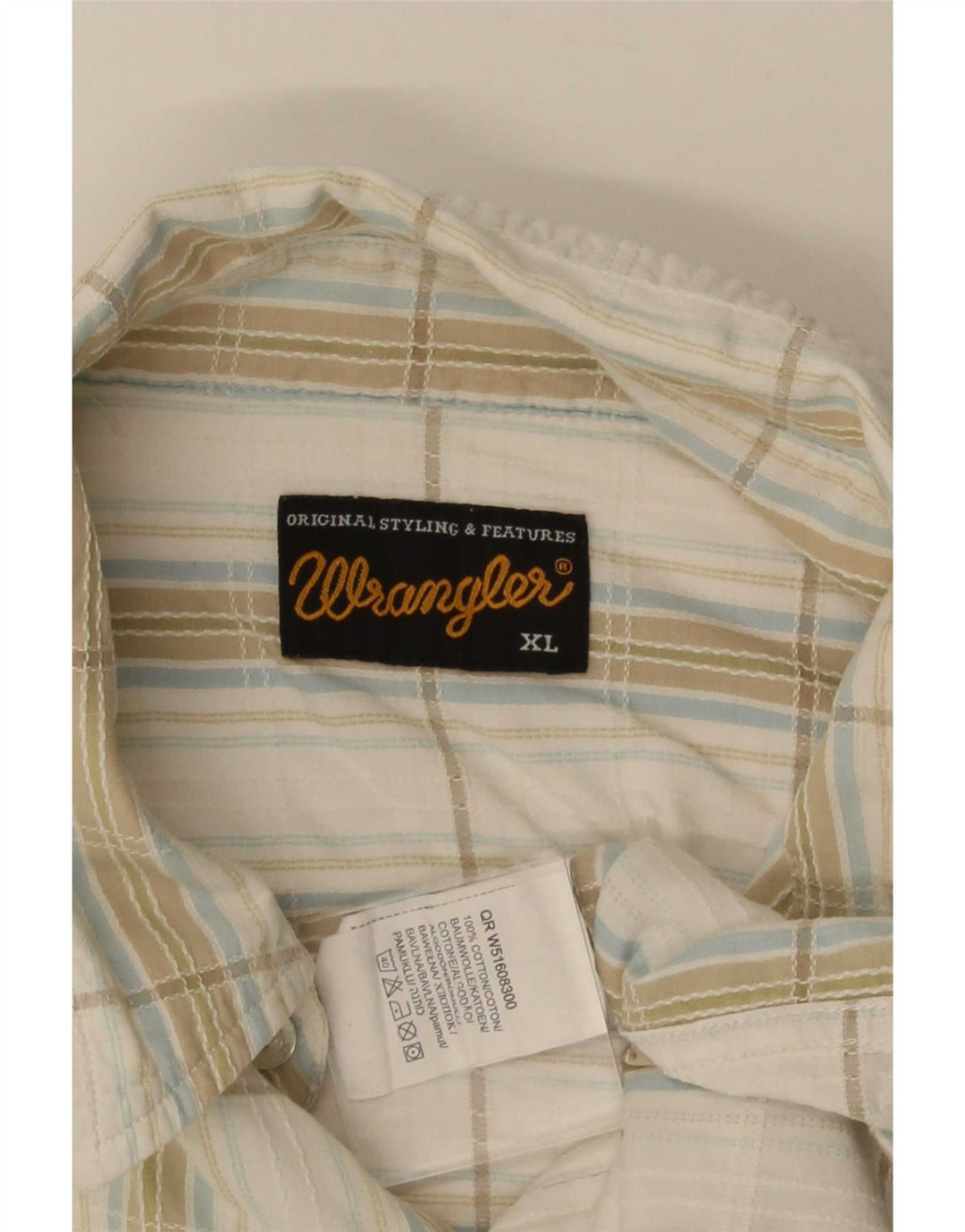 Wrangler Chemise à manches courtes pour homme XL en coton à carreaux blancs