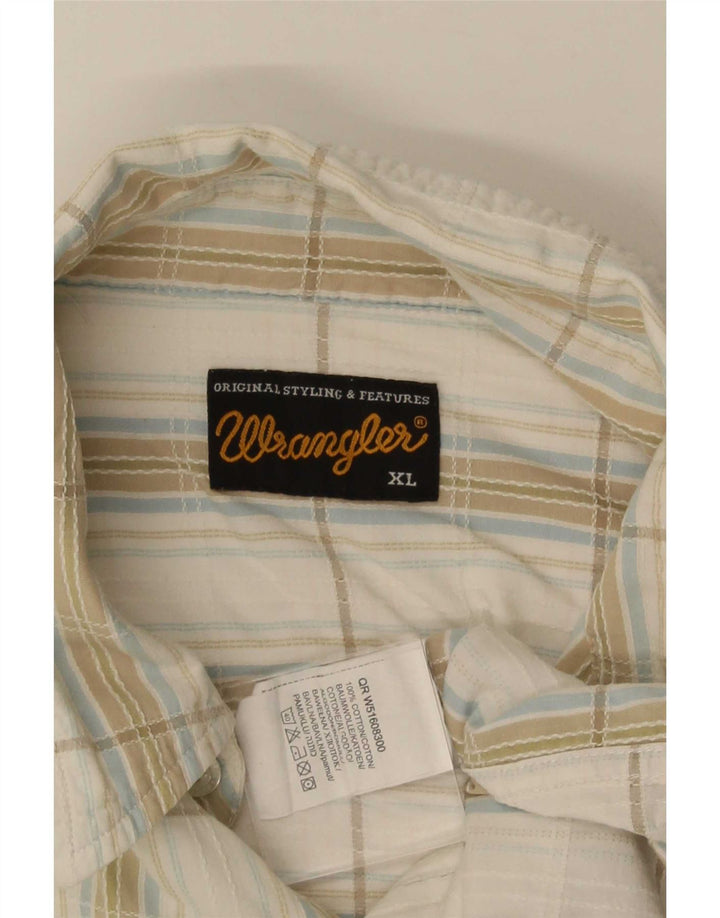 Wrangler Chemise à manches courtes pour homme XL en coton à carreaux blancs