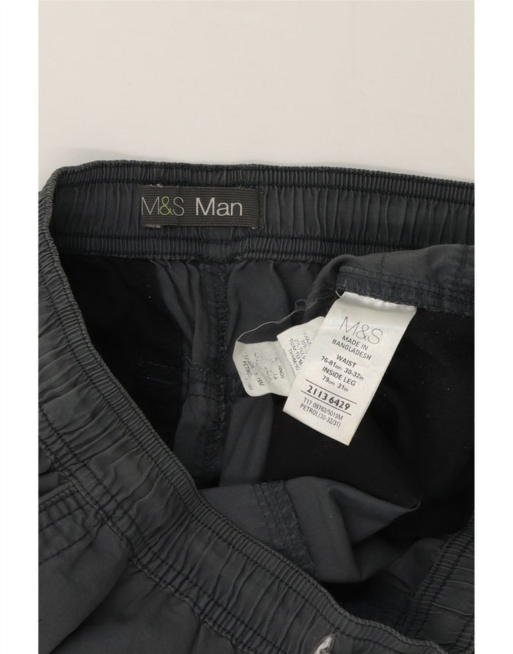 Marks & Spencer Pantalon décontracté droit pour homme W32 L32 Gris