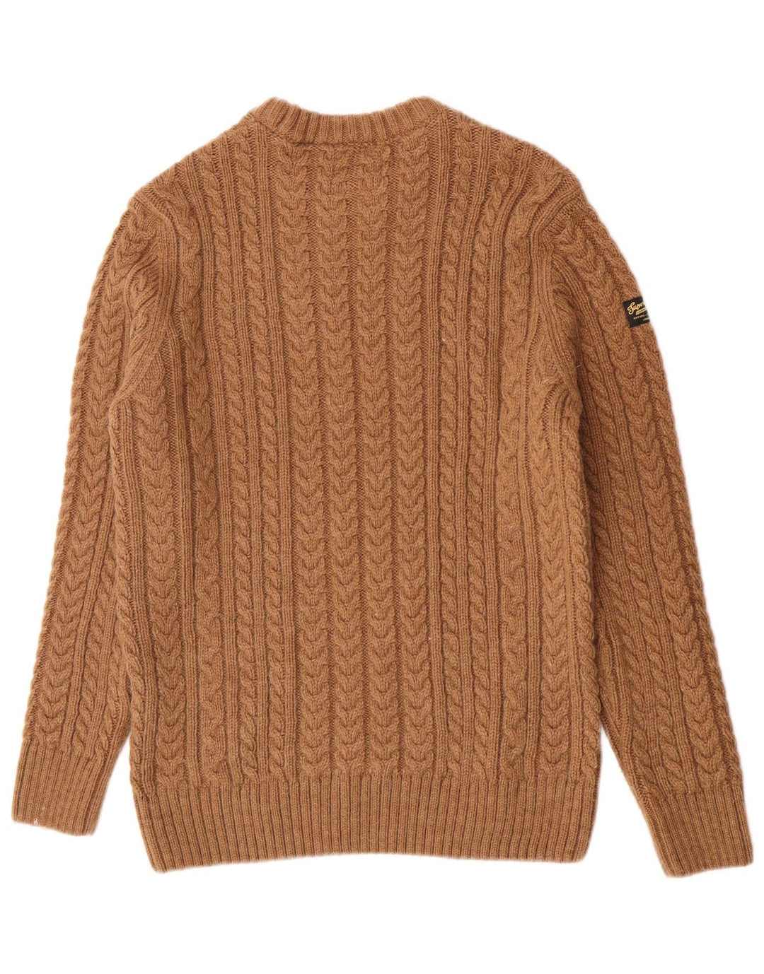 Superdry Pull ras du cou pour homme, grand, marron, acrylique