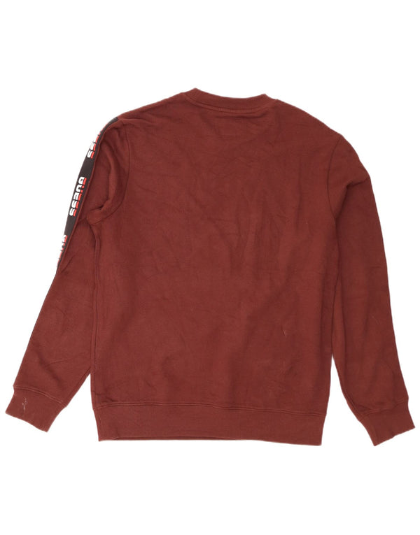 Guess Sweat-shirt graphique coupe ample pour homme, petit, marron, color block