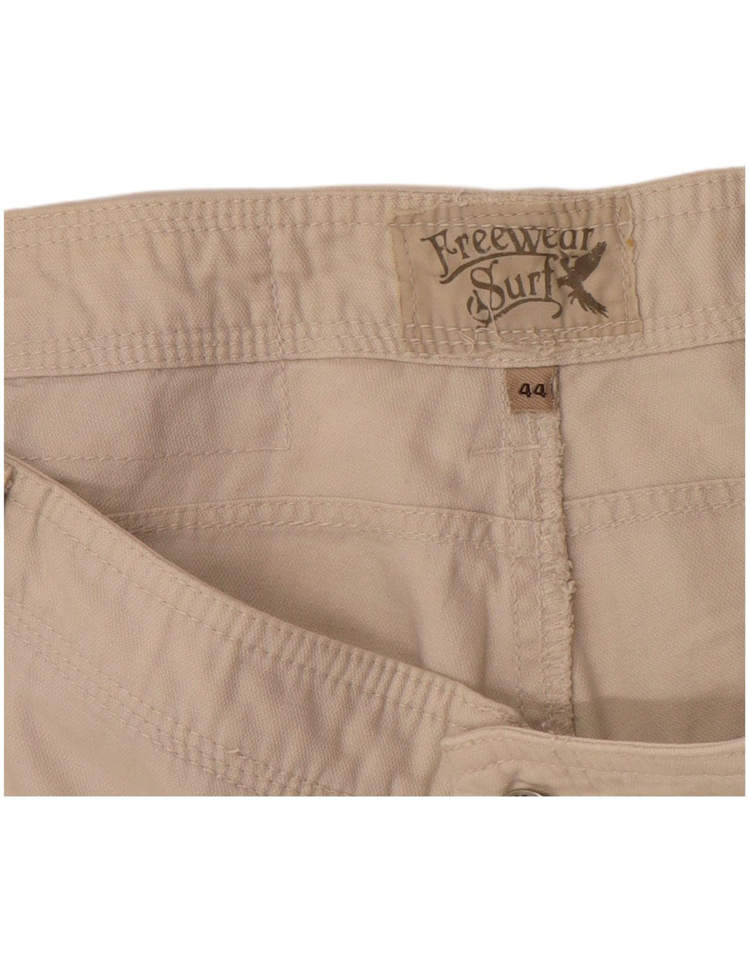Short Cargo Vintage Homme IT 44 XS W34 Coton Blanc