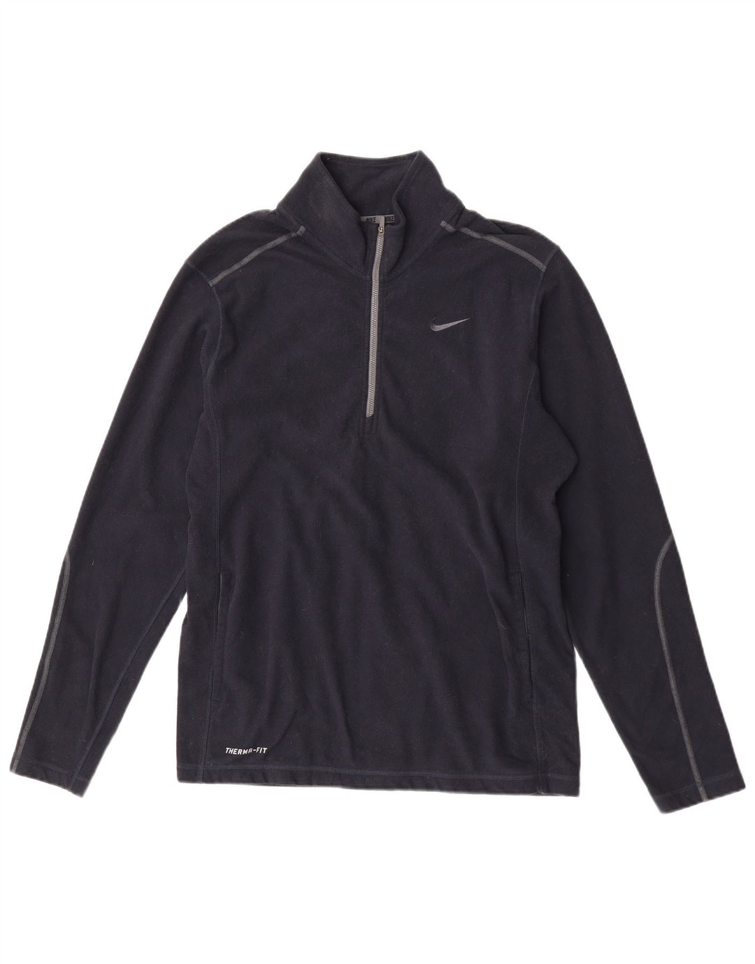Nike Pull en polaire à col zippé Therma-Fit pour homme Bleu marine moyen Polyester