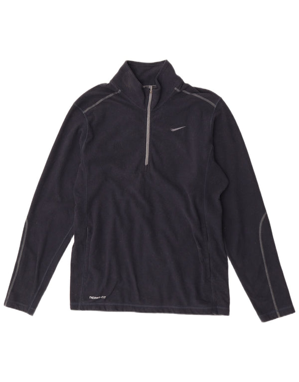 Nike Pull en polaire à col zippé Therma-Fit pour homme Bleu marine moyen Polyester