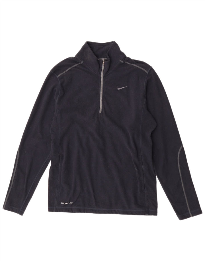Nike Pull en polaire à col zippé Therma-Fit pour homme Bleu marine moyen Polyester