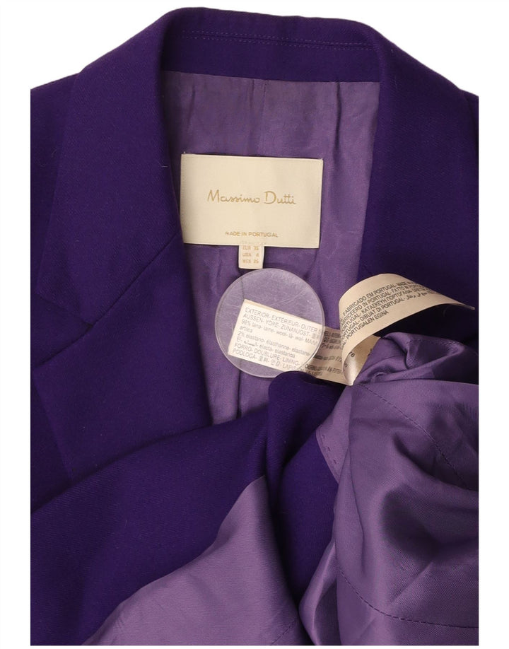 MASSIMO DUTTI Veste Blazer 1 Bouton Femme EU 36 XS Violet Laine
