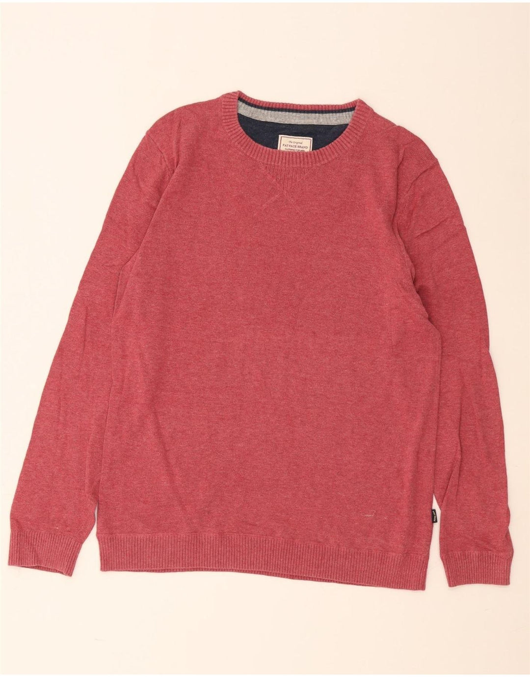 Fat Face Pull Col Ras du Cou Homme Rouge Moyen Coton