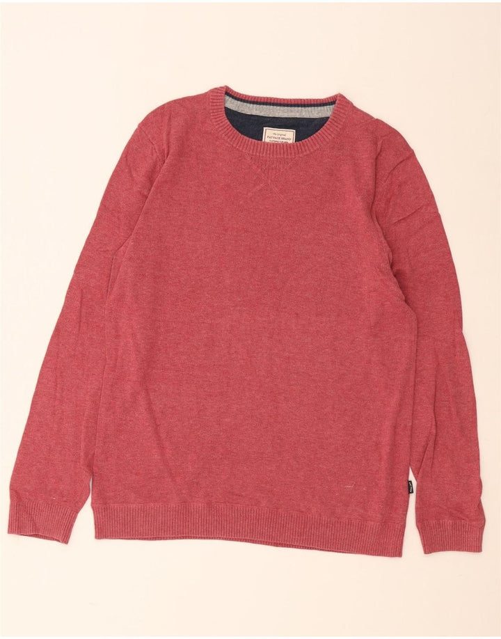 Fat Face Pull Col Ras du Cou Homme Rouge Moyen Coton