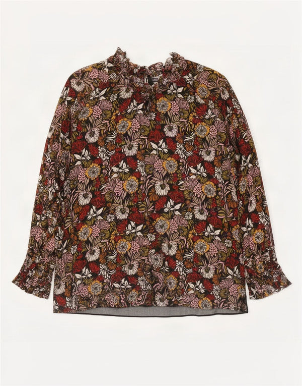 Zara Chemisier à manches longues pour femme UK 10 Petit motif floral multicolore